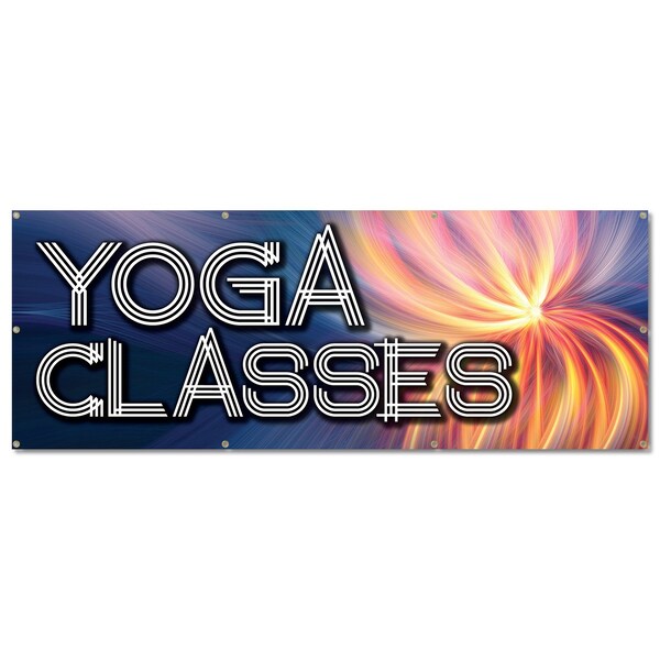Signmission Yoga Classes, 36 Inch, Banner - B-96-30441