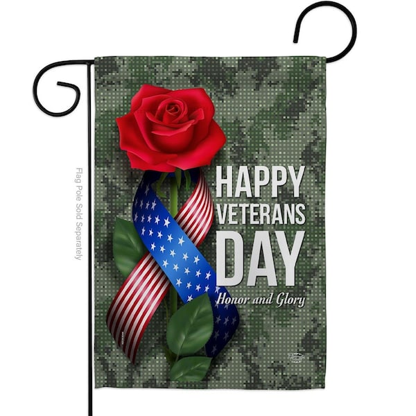 Cuadrilatero 13 x 18.5 in. Happy Veterans Day Garden Flag with Armed Forces Double-Sided  Vertical Flags - CU4182508