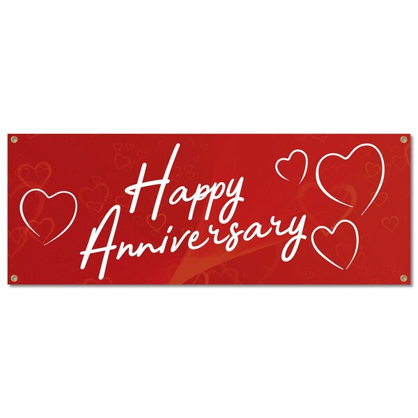 Signmission Happy Anniversary, 18 Inch, Banner - B-30389