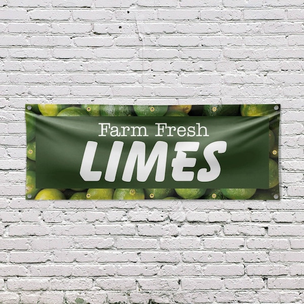 Signmission Farm Fresh Limes, 48 Inch x 120 Inch, Vinyl Banner - B-120-30601