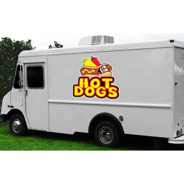 Signmission HOT DOGS CHICAGO STYLE 12in Concession Decal sign cart trailer stand sticker - D-DC-12-HOT DOGS CHICAGO STYLE