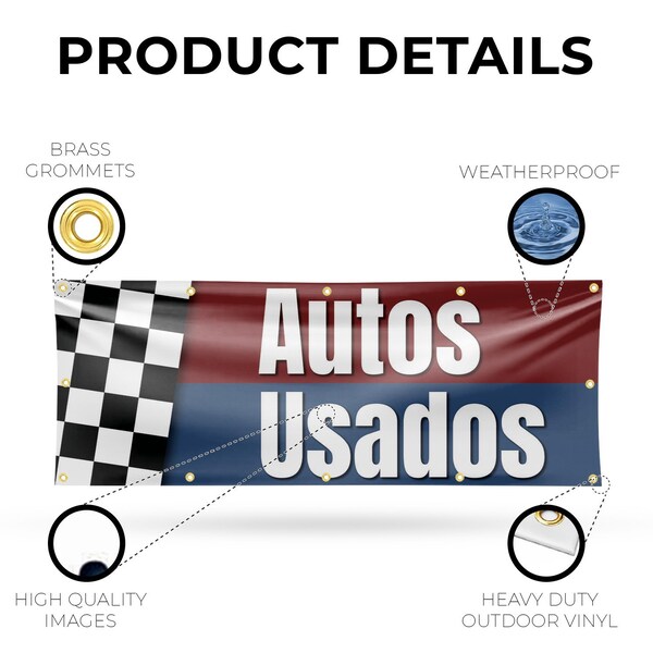 Signmission Autos Usados, 48 Inch x 120 Inch, Vinyl Banner - B-120-30473
