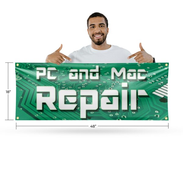 Signmission PC and Mac Repair, 18 Inch x 48 Inch, Vinyl Banner - B-30781