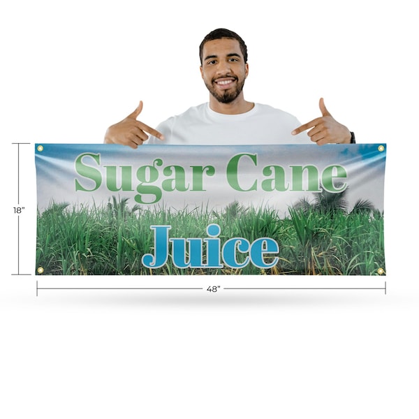 Signmission Sugar Cane Juice, 18 Inch x 48 Inch, Vinyl Banner - B-30871