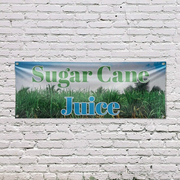 Signmission Sugar Cane Juice, 18 Inch x 48 Inch, Vinyl Banner - B-30871