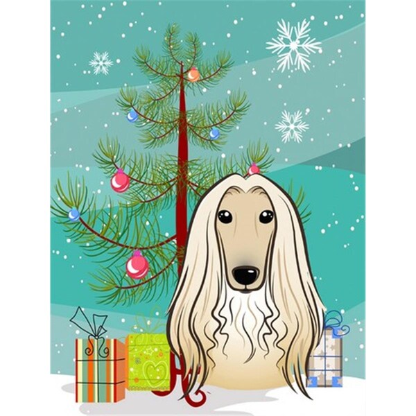 Patioplus Christmas Tree And Afghan Hound Flag Garden Size - PA251734