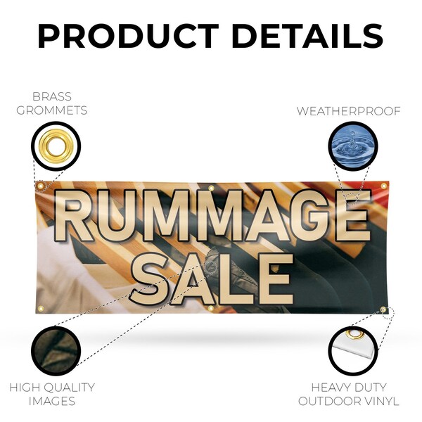 Signmission Rummage Sale, 24 Inch x 72 Inch, Vinyl Banner - B-72-30840