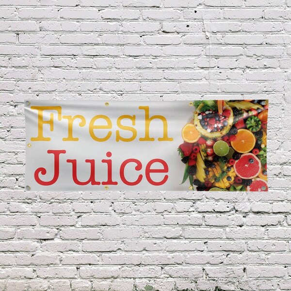 Signmission Fresh Juice, 36 Inch x 96 Inch, Vinyl Banner - B-96-30657