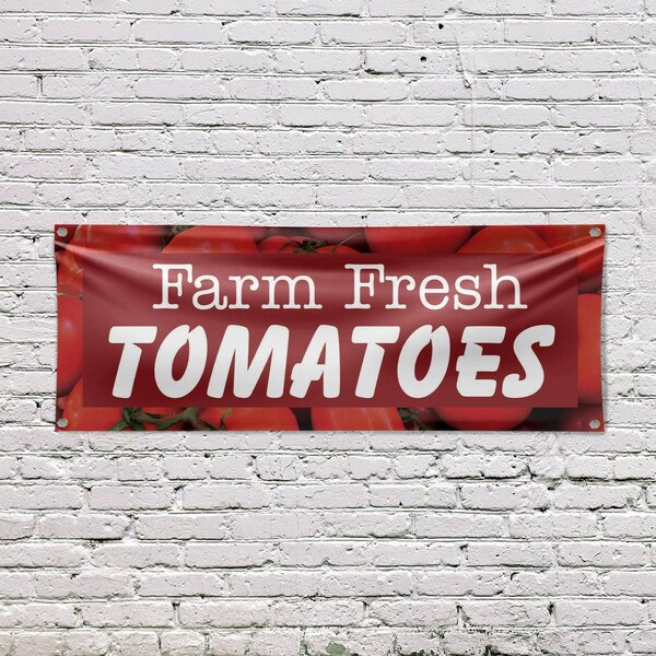 Signmission Farm Fresh Tomatoes, 18 Inch x 48 Inch, Vinyl Banner - B-30618