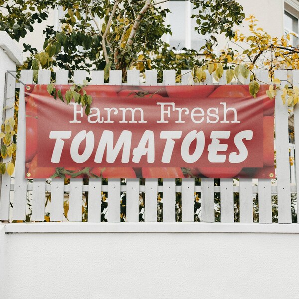 Signmission Farm Fresh Tomatoes, 18 Inch x 48 Inch, Vinyl Banner - B-30618