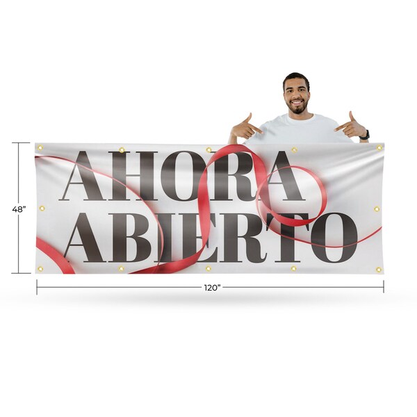 Signmission Ahora Abierto, 48 Inch x 120 Inch, Vinyl Banner - B-120-30455