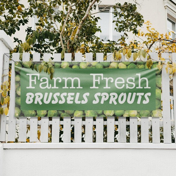 Signmission Farm Fresh Brussels Sprouts, 24 Inch x 72 Inch, Vinyl Banner - B-72-30582