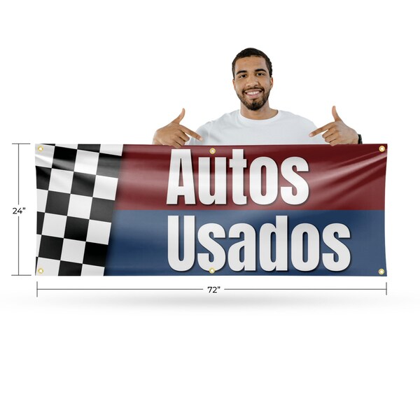 Signmission Autos Usados, 24 Inch x 72 Inch, Vinyl Banner - B-72-30473