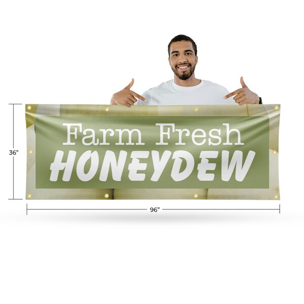 Signmission Farm Fresh Honeydew, 36 Inch x 96 Inch, Vinyl Banner - B-96-30597