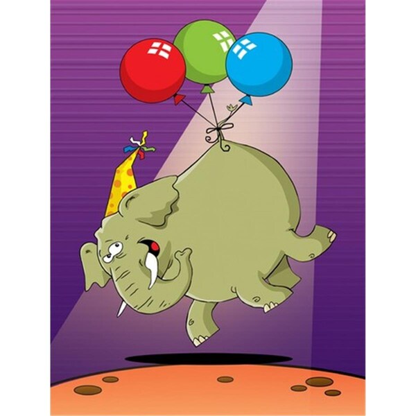 Patioplus Happy Birthday Elephant Flag Canvas House Size - PA2557885