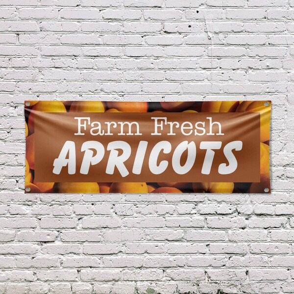 Signmission Farm Fresh Apricots, 18 Inch x 48 Inch, Vinyl Banner - B-30573