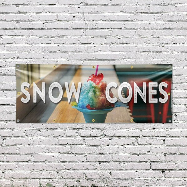 Signmission Snow Cones, 48 Inch x 120 Inch, Vinyl Banner - B-120-30864