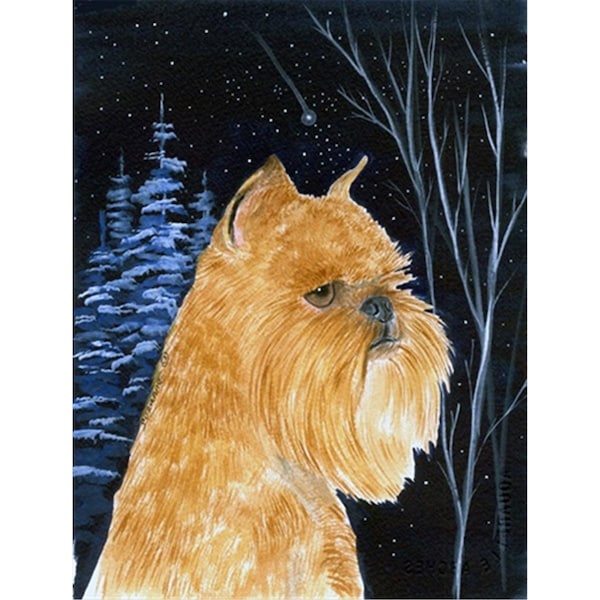 Patioplus Starry Night Brussels Griffon Flag - Garden Size; 11 x 15 in. - PA244394