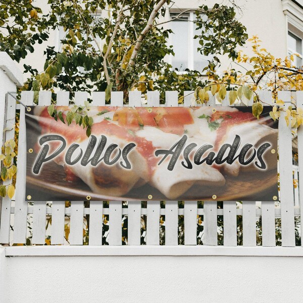 Signmission Pollos Asados, 48 Inch x 120 Inch, Vinyl Banner - B-120-30812