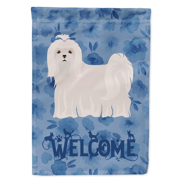 Carolines Treasures 28 x 0.01 x 40 in. Maltese Welcome Flag Canvas House Size - CK6017CHF