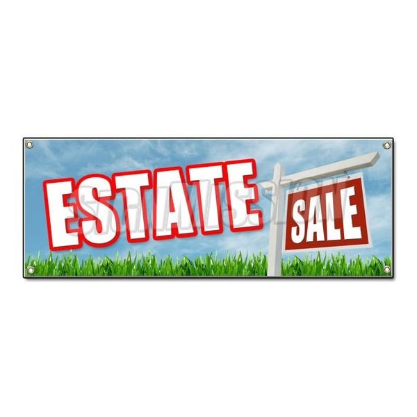 Signmission ESTATE SALE BANNER SIGN jewelry furniture jewels auction diamonds gold antique - B-ESTATE SALE