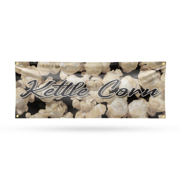 Signmission Kettle Corn, 18 Inch x 48 Inch, Vinyl Banner - B-30717