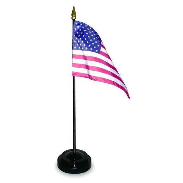 Annin Flagmakers 4 in. X 6 in. Miniature Set with U.S. Flag and Black Plastic Base - 47300