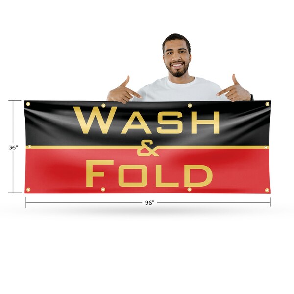 Signmission Wash and Fold, 36 Inch x 96 Inch, Vinyl Banner - B-96-30920