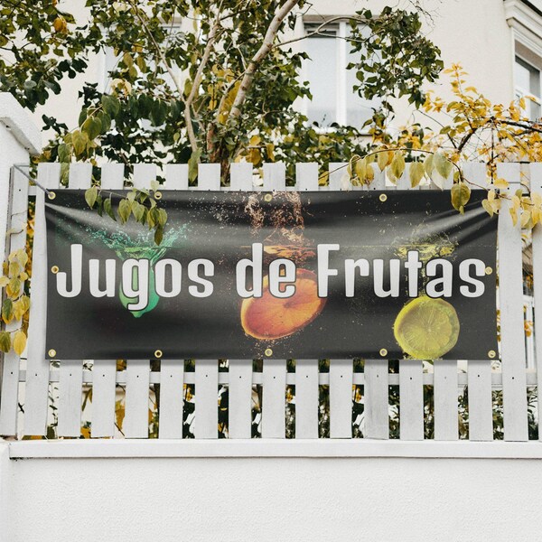 Signmission Jugos de Frutas, 48 Inch x 120 Inch, Vinyl Banner - B-120-30714