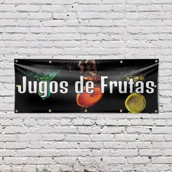 Signmission Jugos de Frutas, 48 Inch x 120 Inch, Vinyl Banner - B-120-30714