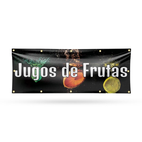 Signmission Jugos de Frutas, 48 Inch x 120 Inch, Vinyl Banner - B-120-30714
