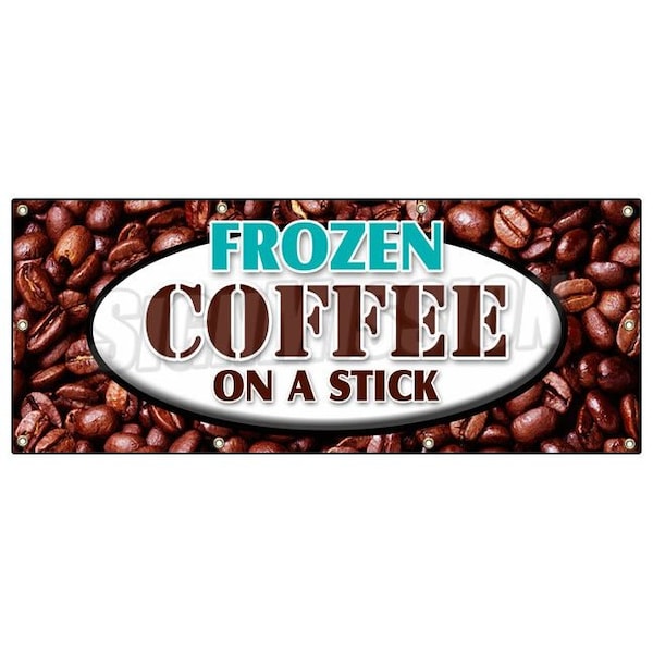 Signmission FROZEN COFFEE ON A STICK BANNER SIGN iced frozen frappuchino popsicle - B-96 FROZEN COFFEE ON A STICK