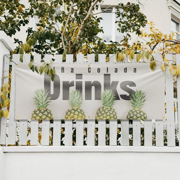 Signmission Pina Colada Drinks, 24 Inch x 72 Inch, Vinyl Banner - B-72-30803