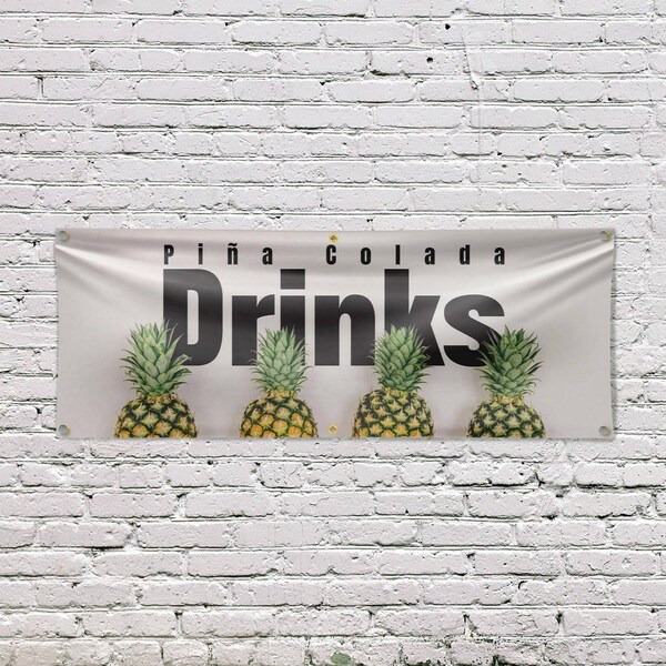 Signmission Pina Colada Drinks, 24 Inch x 72 Inch, Vinyl Banner - B-72-30803