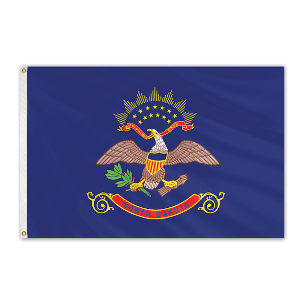 Global Flags Unlimited North Dakota Outdoor Nylon Flag 4'x6' - 200521