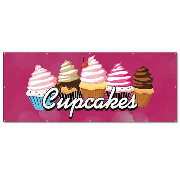 Signmission Cupcakes, 48 Inch, Banner - B-120-30367