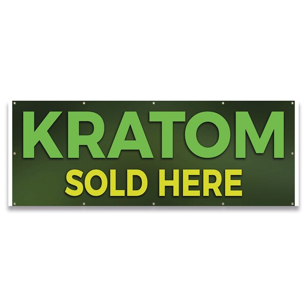 Signmission Kratom Sold Here Banner Concession Stand Food Truck Single Sided - B-120-30095