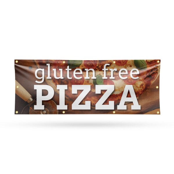 Signmission Gluten Free Pizza, 36 Inch x 96 Inch, Vinyl Banner - B-96-30673