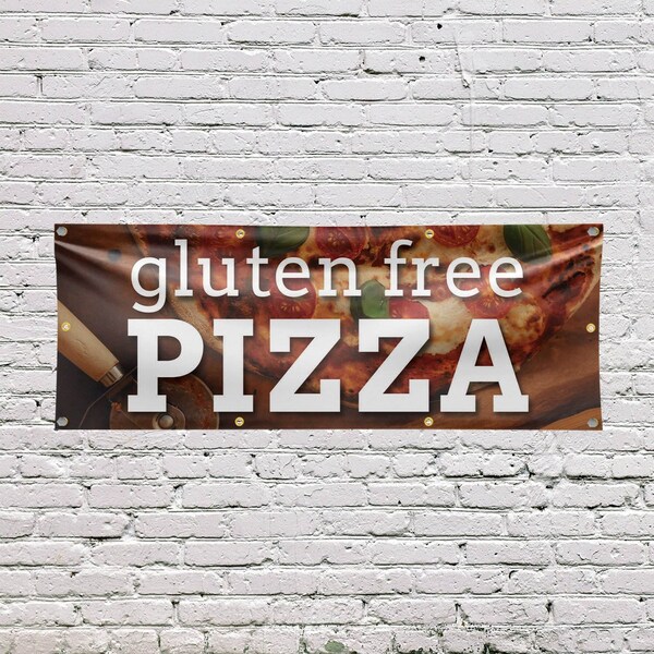 Signmission Gluten Free Pizza, 36 Inch x 96 Inch, Vinyl Banner - B-96-30673