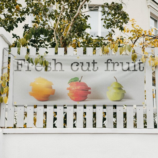 Signmission Fresh Cut Fruit, 24 Inch x 72 Inch, Vinyl Banner - B-72-30655