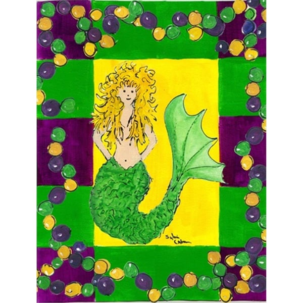 Patioplus 11 x 15 In. Mardi Gras Mermaid Flag; Garden Size - PA245724