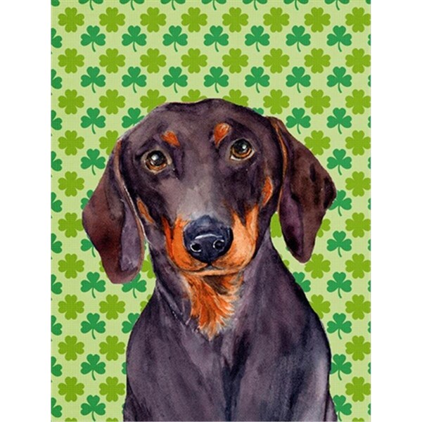 Patioplus Dachshund St. Patricks Day Shamrock Portrait Flag Canvas House Size - PA2554888