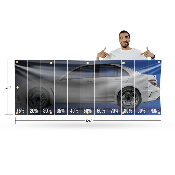 Signmission Window Tinting Percentage, 48 Inch x 120 Inch, Vinyl Banner - B-120-30946