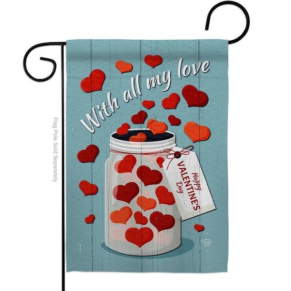 Ornament Collection Ornament Collection G192413-BO 13 x 18.5 in. With All My Love Garden Flag with Spring Valentines Double-Sided Decorative Vertical House Decoration Banner Yard Gift - G192413-BO