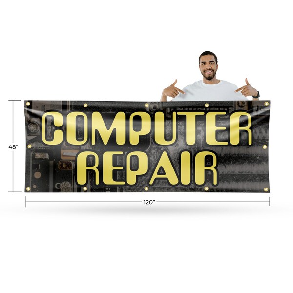 Signmission Computer Repair, 48 Inch x 120 Inch, Vinyl Banner - B-120-30527