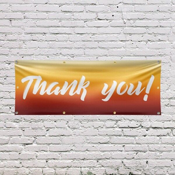 Signmission Thank You, 36 Inch x 96 Inch, Vinyl Banner - B-96-30886