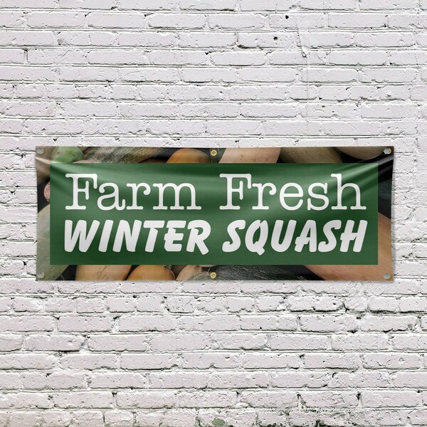Signmission Farm Fresh Winter Squash, 24 Inch x 72 Inch, Vinyl Banner - B-72-30621