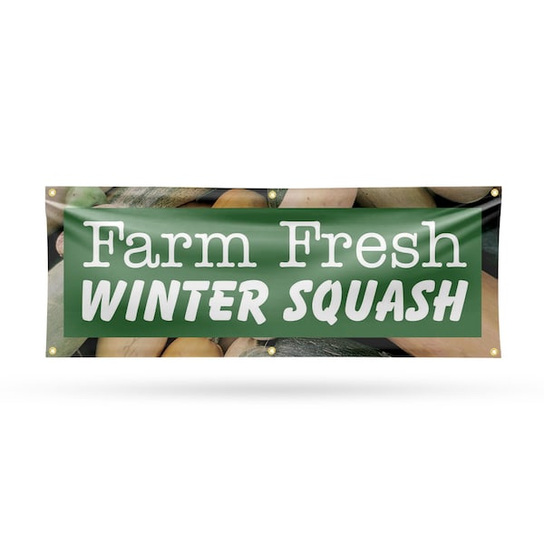 Signmission Farm Fresh Winter Squash, 24 Inch x 72 Inch, Vinyl Banner - B-72-30621