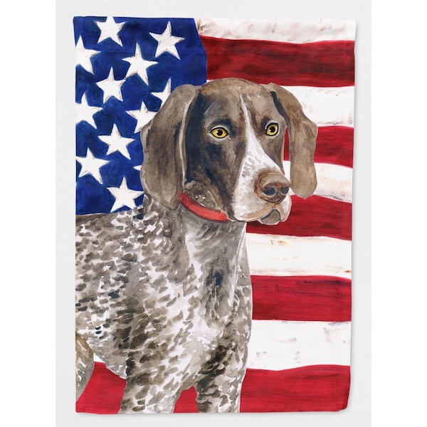 Patioplus German Shorthaired Pointer Patriotic Flag Canvas House Size - PA2551723