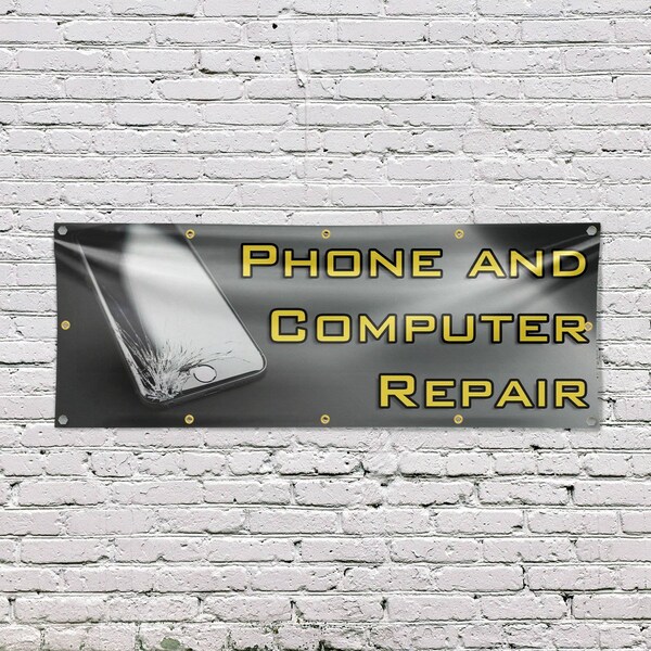 Signmission Phone and Computer Repair, 48 Inch x 120 Inch, Vinyl Banner - B-120-30787